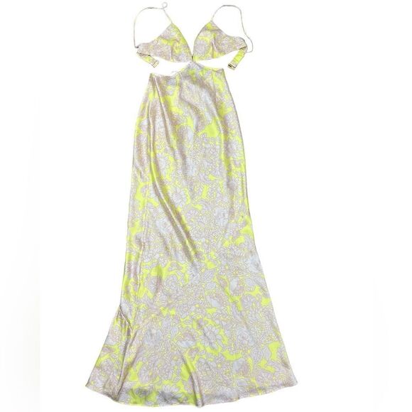 RUMER The Label x Revolve Yellow/Tan Harmony Resortwear Cut-Out Maxi Dress - Picture 1 of 10